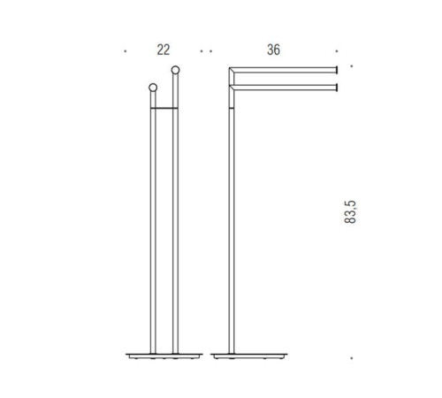 Стойка напольная с двойным полотенцедержателем Colombo Design Mini PVD графит матовый B4038.GM