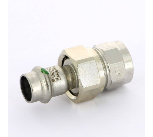 Муфта разъемная Viega Sanpress Inox 15х1/2 пресс-В с плоским уплотнением 437459