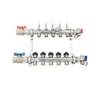 Комплект коллекторов REHAU HKV-D с расходомерами, термоклапанами и шаровыми кранами 5 выходов 1 x 3/4 12080513002