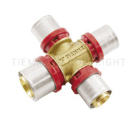 Крестовина пресс-фитинг Tiemme 26x20x20x20 мм латунная 1650327