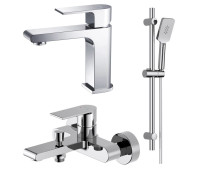 Набор смесителей 3 в 1 Aquanet Лира Set (AQ1410CR+AQ1440CR+AQ2018CR) хром AQ1430CR