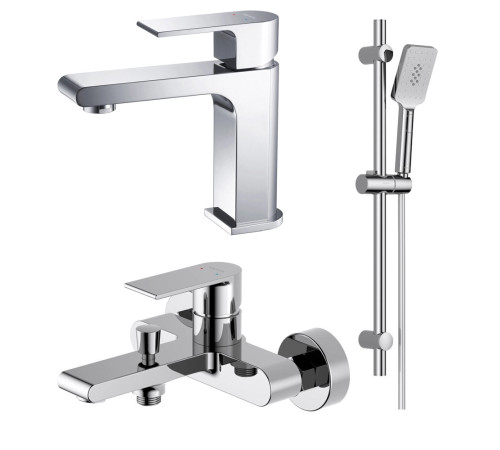 Набор смесителей 3 в 1 Aquanet Лира Set (AQ1410CR+AQ1440CR+AQ2018CR) хром AQ1430CR