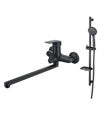 Набор смесителей 2 в 1 Aquanet Vega (AQ1042MB+AQ2011MB) матовый черный AQ1033MB