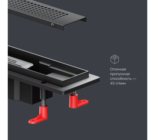 Трап для душа линейный AM.PM PrimeFlow универсальный затвор Cut Gradient 40 см W02SC-P11-040-01BM