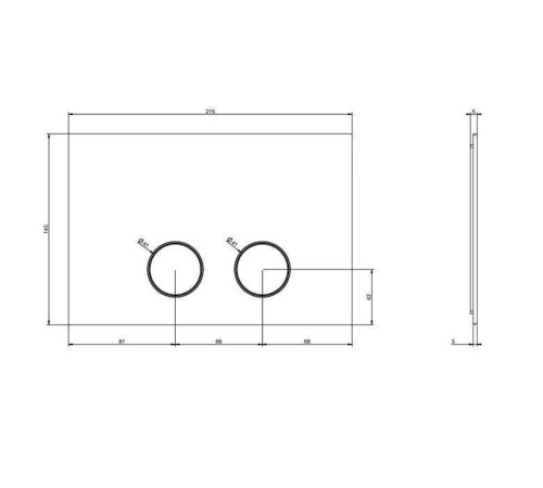 Клавиша смыва Gessi Technical Accessories двойная для инсталляций TECE Black Metal Brushed PVD 54617#707