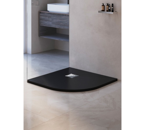 Душевой поддон полукруглый RGW ST/R-G 900x900 мм графит искусственный камень 16153099-02