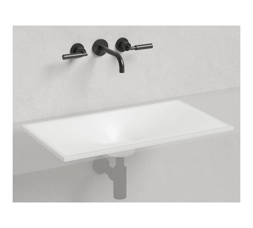 Раковина врезная снизу Salini Marea 70х40х12 см с переливом S-Stone белый матовый 1802213M