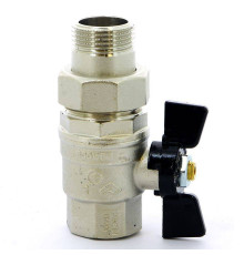 Кран шаровой Bugatti Oregon 1 НВ со сгоном бабочка 03220037