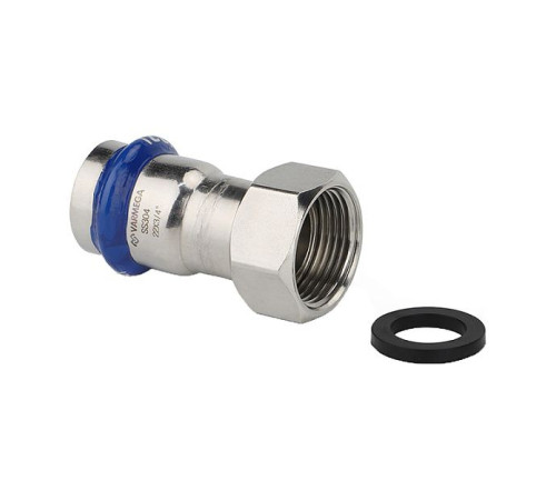 Муфта раструбная Varmega Inox Press с накидной гайкой 15х1/2 VM709001504