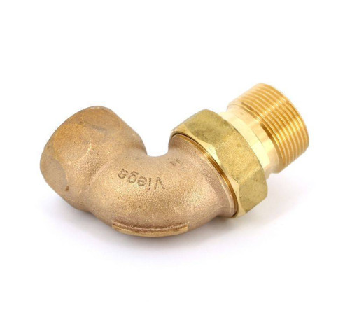 Разъемное соединение Viega 1 1/4 НВ угловое бронза с плоской прокладкой 348694