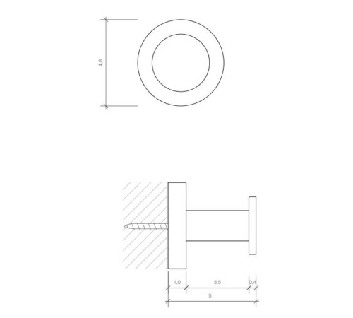 Крючок подвесной Decor Walther Basic HAK4 черный матовый 0530460