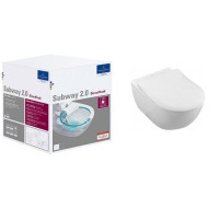 Унитаз подвесной Villeroy & Boch Subway 2.0 370x560 мм DirectFlush CeramicPlus альпийский белый 5614R2R1