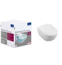 Унитаз подвесной Villeroy & Boch Subway 2.0 370x560 мм DirectFlush CeramicPlus альпийский белый 5614R2R1