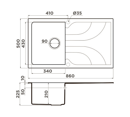 Кухонная мойка Omoikiri Yasugata 86-WH Tetogranit 86x50 см белый 4993871
