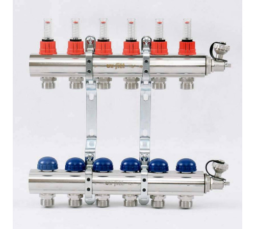 Коллекторная группа Uni-Fitt серия E 1x3/4 EK 6 выходов с расходомерами 440E4306