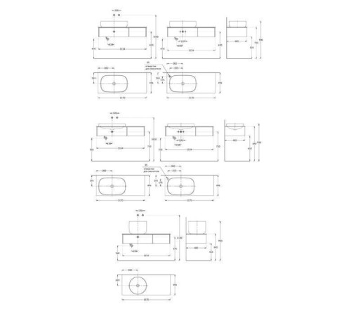Тумба под раковину подвесная Kerama Marazzi Magica 115.4х48.5х22 см 2 ящика венецианский красный матовый MA.120.2/VR.M