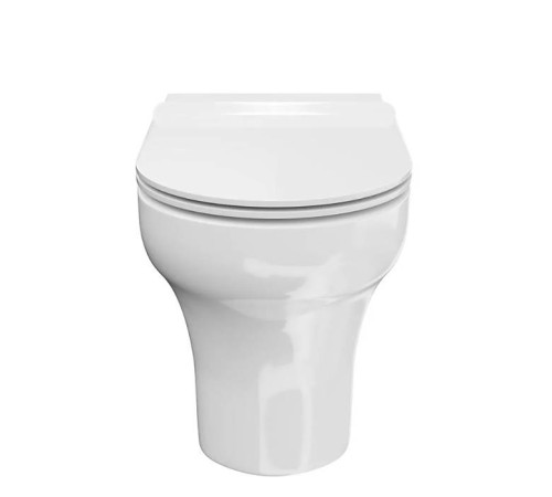 Унитаз-моноблок Kerama Marazzi Buongiorno 36х66 см безободковый белый глянцевый BG.wc.01 / BG.cis.01