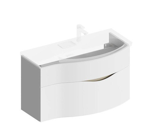 Тумба подвесная с раковиной Kerama Marazzi Riva 100 см правая белый матовый RV.wb.100Rh/RV.100Rh\WHT.M