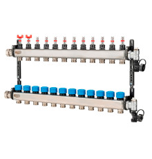 Коллекторная группа Henco из нержавеющей стали с расходомерами 1 12 выходов UFH-0605MDSS12
