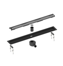 Душевой лоток Timo Drain System 800 мм решетка Lines черный матовый DS230108/03