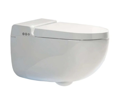 Унитаз-биде подвесной Kludi Cleantronic 62.5 см с пультом и крышкой 16WCW0143