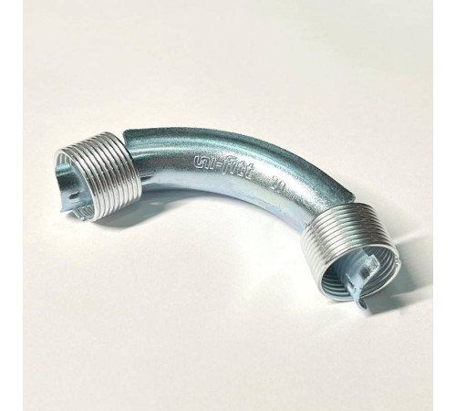 Фиксатор поворота трубы Uni-Fitt 20 мм 90° стальной с кольцами 859R2000