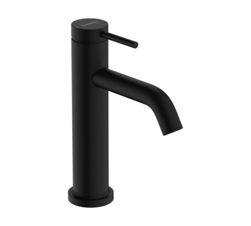 Смеситель для раковины hansgrohe Tecturis S 110 однорычажный со сливным гарнитуром матовый черный 73310670