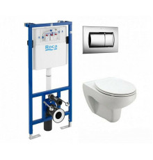 Комплект инсталляция с подвесным унитазом Roca Victoria сиденье и кнопка 893100000
