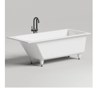 Ванна встраиваемая Salini Cascata KIT 170х75х60 см с сифоном и ножками S-Sense белый глянцевый 104313G