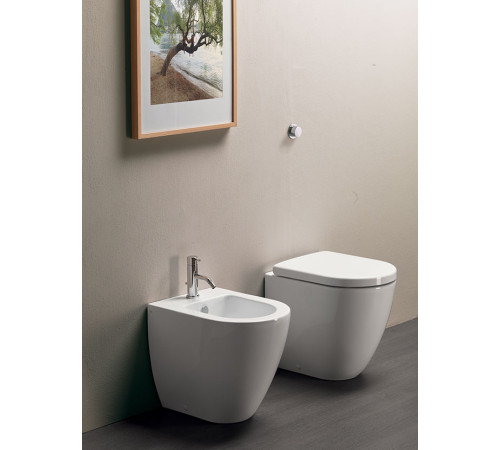 Унитаз приставной безободковый GSI Pura 550х360 мм Swirlflush белый глянцевый 8890FT11