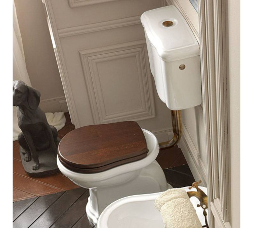 Унитаз приставной Kerasan Retro 72х38.5 см с низким бачком слив в пол белый/бронза 751393/101001/760393/108201/757193