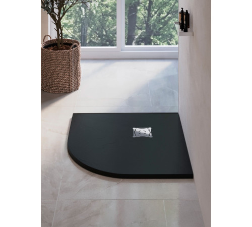 Душевой поддон полукруглый RGW ST/R-G 900x900 мм графит искусственный камень 16153099-02