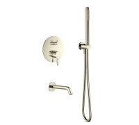 Набор для ванны Aquanet с изливом и смесителем никель шлифованный AQM8406BN