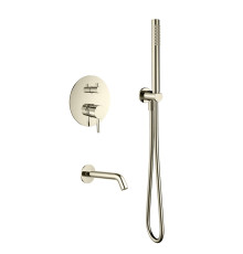 Набор для ванны Aquanet с изливом и смесителем никель шлифованный AQM8406BN