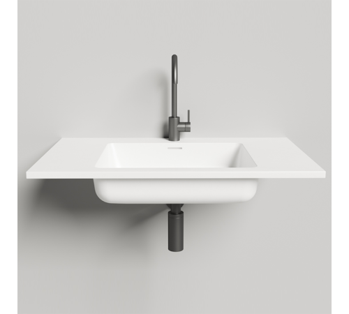 Раковина Salini Onda 80х50х16.3 см без отверстия S-Stone белый матовый 1402201M