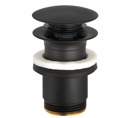 Донный клапан Kludi PushOpen 1 1/4 для раковин с переливом черный матовый 1042639-00