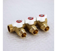 Коллектор с шаровыми кранами Uni-Fitt 3/4х1/2 3 выхода 40 мм 420G3230