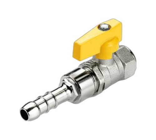 Кран газовый прямой Tiemme 1/2 ВР со штуцером 13 мм бабочка 2220018