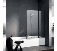 Штора на ванну Kermi Pega PE DTR 110x150 см черный матовый прозрачное стекло PE DTR 11015.AK