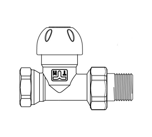 Клапан запорный радиаторный прямой Tiemme 3/4 ВР/НР 3330031