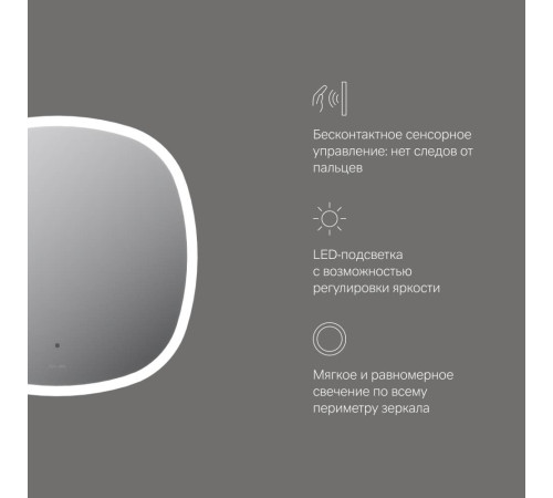 Зеркало AM.PM Func 60 см квадратное с LED-подсветкой и ИК-сенсором M8FMOX0601WGS