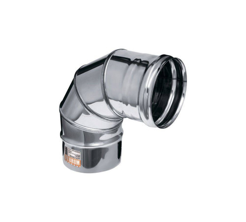 Колено дымохода 4-секционное 90° Ferrum AISI 430 0.5 мм 115 мм Af2203