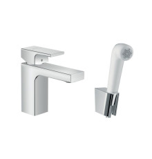 Смеситель для раковины Hansgrohe Vernis Shape с гигиеническим душем и шлангом 1600 мм 71216000