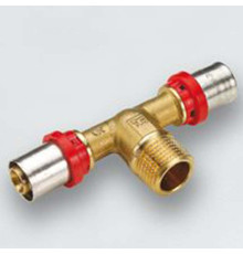 Тройник пресс с наружной резьбой TIEMME 20х1/2х20 1650092