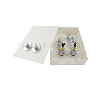 Комплект коллекторов Tiemme с задвижками и маховиками в шкафу хром 3040008