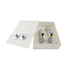 Комплект коллекторов Tiemme с задвижками и маховиками в шкафу хром 3040008