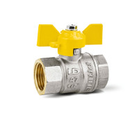 Кран шаровой угловой LD Pride 47.25 ВР/НГ 1 PN40 ручка бабочка красная 47.25.В-Н.У.Б.К