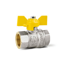 Кран шаровой угловой LD Pride 47.25 ВР/НГ 1 PN40 ручка бабочка красная 47.25.В-Н.У.Б.К