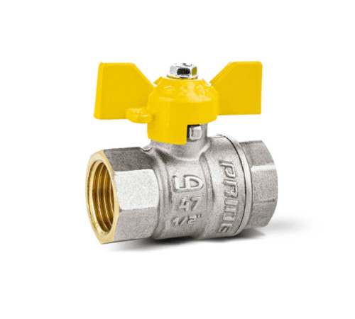 Кран шаровой угловой LD Pride 47.25 ВР/НГ 1 PN40 ручка бабочка красная 47.25.В-Н.У.Б.К