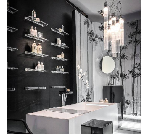 Зеркало круглое Laufen Kartell d 78 см настенное с LED подсветкой прозрачный кристалл 3.8633.3.084.000.1